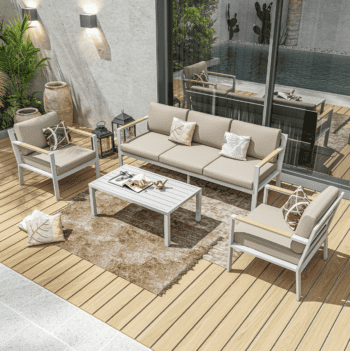 Salon de Jardin Design en Aluminium 5 Places