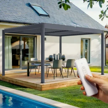 Pergola Bioclimatique 4x3m Électrique Santa Aluminium Gris